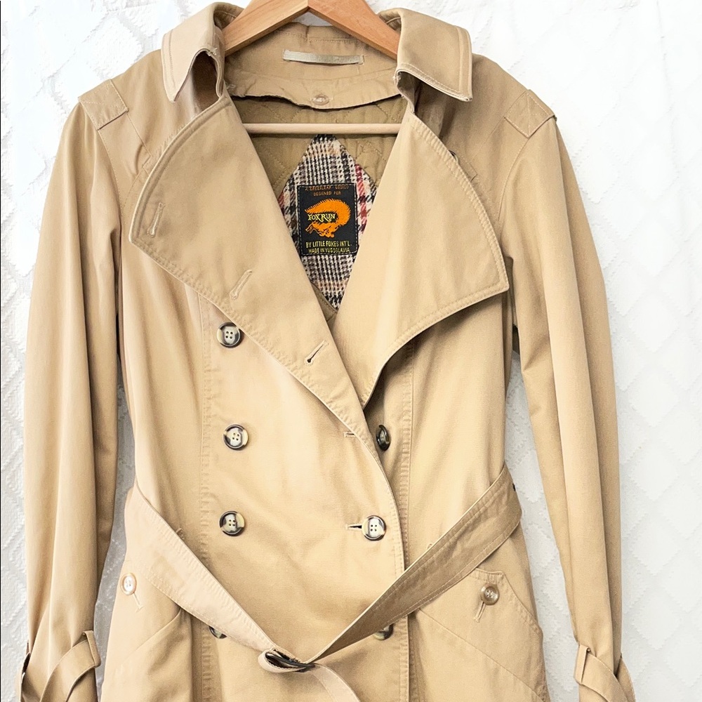 Classic Tan Double-Breasted Trench Coat